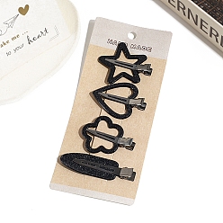 Черный Пластиковые зажимы волос аллигатора, аксессуары для волос для женщин и девочек, чёрные, 48~66 мм, 4 шт / комплект