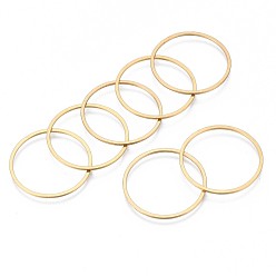 Настоящее золото 18K Ионное покрытие (ip) 304 соединительное кольцо из нержавеющей стали, кольцо, реальный 18 k позолоченный, 25x0.8 мм