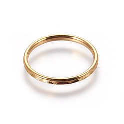 Golden 304 Stainless Steel Finger Rings, Golden, US Size 4 1/4(15mm)
