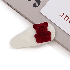 Белый Заколки для волос с медвежьей кнопкой, аксессуары для волос для женщин и девочек, белые, 75x35 мм