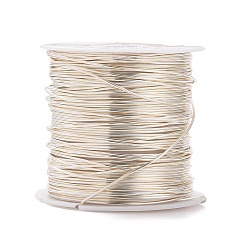 Silver Round Copper Wire Copper Beading Wire for Jewelry Making, Long-Lasting Plated, Silver Color Plated, 21 Gauge, 0.7mm, about 42.65 Feet(13m)/roll