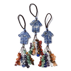 (306FM) Жонкиль матовый с лаймовой подкладкой Хамса рука/рука Мириам подвеска из натуральной синей яшмы с голубым пятном, украшения, нейлоновый шнур и подвесные украшения с кисточками из драгоценных камней, 155~160 мм