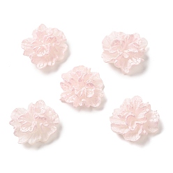 Misty Rose Opaque Resin Cabochons, Flower, Misty Rose, 23x24.5x11mm
