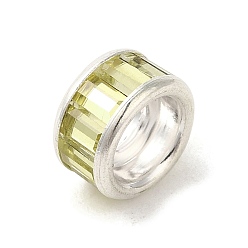 Шампанско-Желтый Стойки обшивки латунные бусины, со стеклом, долговечный, без кадмия и без свинца, шампанское желтый, 9.5x5.5 мм, отверстие : 4 мм