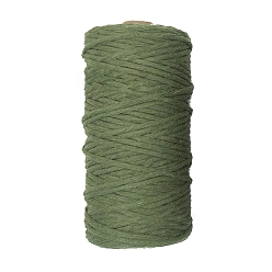 Gris Oliva Cordón de macramé de algodón de 1 capas de 100 m, cuerda de algodón retorcida de macramé, para colgar en la pared, diy artesanía, verde oliva, 3 mm, aproximadamente 109.36 yardas (100 m) / rollo