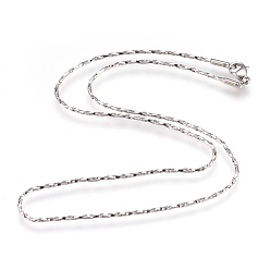 Stainless Steel Color 304 Stainless Steel Necklaces, Coreana Chains, Stainless Steel Color, 16.7 inch(42.5cm), 1mm