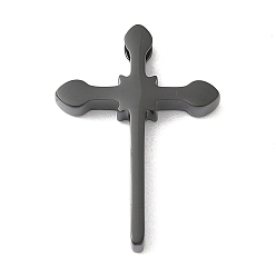 Черный 304 подвески из нержавеющей стали, крестик, ионное покрытие (ip), чёрные, 29x20.5x4.5 мм, отверстие : 3 мм