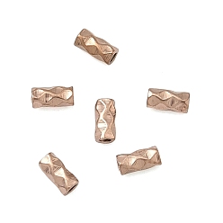 Розовое Золото 304 шарики из нержавеющей стальной трубы, ионное покрытие (ip), текстурированная трубка, розовое золото , 4x2 мм, отверстие : 0.9 мм