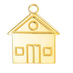 Golden 201 Stainless Steel Pendants, House Charms, Golden, 23x20x1.5mm, Hole: 2mm