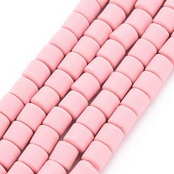 Misty Rose Polymer Clay Bead Strands, Column, Misty Rose, 5~7x6mm, Hole: 1.5~2mm, about 61~69pcs/strand, 15.74 inch