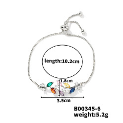  Модные браслеты-слайдеры в европейском и американском стиле со стразами, лист, 4 дюйм (10.2 см)