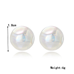 E2209-3 iridescent half circle Colorful Mermaid Heart Pearl Earrings for Women with Baroque Style and High-end Feel