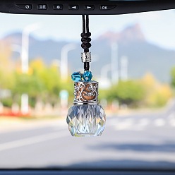 Cyan Glass Perfume Pendant Decoration, for Car Decoration, Cyan, Packing: 60x60x60mm