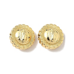 Настоящее золото 18K Латунные бусины, плоско-круглые, без свинца и без кадмия, долговечный, реальный 18 k позолоченный, 12.5x8 мм, отверстие : 1.8 мм