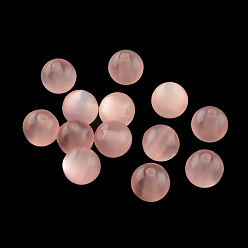 Pale Violet Red Round Imitation Cat Eye Resin Beads, Pale Violet Red, 8x7mm, Hole: 1.8~2mm