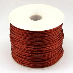 Saddle Brown Nylon Thread, Rattail Satin Cord, Saddle Brown, 1.0mm, about 76.55 yards(70m)/roll