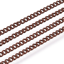 Светло-коричневый Электрофорез железные скрученные цепи, несварные, с катушкой, ровный цвет, овальные, загар, 3x2.2x0.6 мм, около 328.08 футов (100 м) / рулон