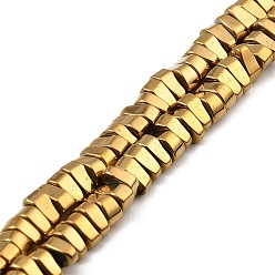 Golden Plated Electroplated Synthetic Non-Magnetic Hematite Beads Strands, Egg Shape, Golden Plated, 6x4x3mm, Hole: 1.2mm, about 147pcs/strand, 15.94''(40.5cm)