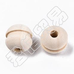 Old Lace PandaHall Elite Unfinished Natural Wood Beads, Undyed, Round, Old Lace, 13mm, Hole: 3mm