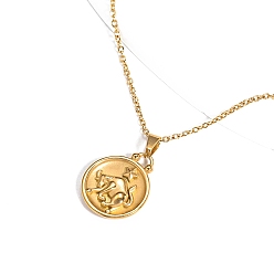 Телец Ожерелья из нержавеющей стали с подвеской в виде созвездия для женщин и мужчин, золотые, Телец, 8.27~19.69 дюйм (21~50 см)