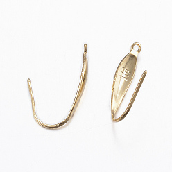 Golden 316 Surgical Stainless Steel Earring Hooks, with Vertical Loop, Golden, 20x4.5x1mm, Hole: 1.5mm, 20 Gauge, Pin: 0.8mm