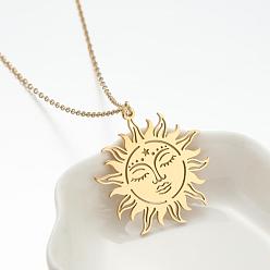 golden sun necklace Stainless Steel Mini Variety Pattern Pendant Necklace Sun Goddess Geometric Clavicle Chain