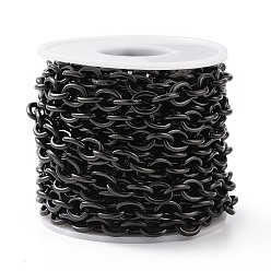 Electrophoresis Black 304 Stainless Steel Rolo Chains, Unwelded, Electrophoresis Black, 8mm, Links: 10.5x8x2mm