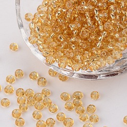 Pale Goldenrod 8/0 Glass Seed Beads, Silver Lined Round Hole, Round, Pale Goldenrod, 8/0, 3mm, Hole: 1mm, about 1111pcs/50g, 50g/bag, 18bags/2pounds
