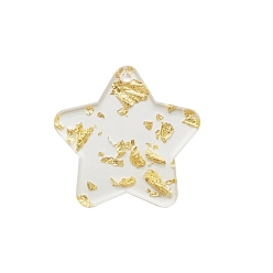 Star Acrylic Big Pendants, with Gold Foil, Acrylic Disc, DIY Disc Keychain Accessories, Star, 50mm
