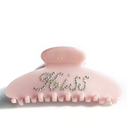 Pink Заколки для волос с когтями из ацетата целлюлозы (смола), аксессуары для волос для женщин и девочек, розовые, 105x44x49 мм