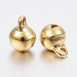 Oro 304 colgantes de acero inoxidable, campanilla, dorado, 11x8 mm, agujero: 2 mm