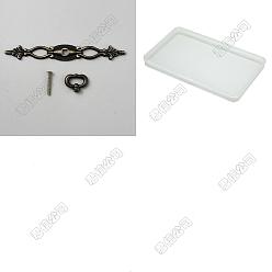 Античная Бронза 4шт. ручки для шкафов из сплава, с железными винтами, античная бронза, 160x22x5 мм