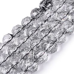 Светло-серый Хрустящие прозрачные стеклянные бусины нити, круглые, граненые, светло-серый, 9.5~10.5 мм, отверстие : 1.2~1.4 мм, около 41~42 шт / нитка, 14.76~15.16 дюйм (37.5~38.5 см)