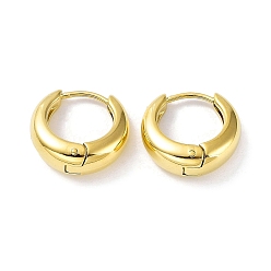 Real 18K Gold Plated Ion Plating(IP) 304 Stainless Steel Polishing Hoop Earrings, Real 18K Gold Plated, 15x6mm