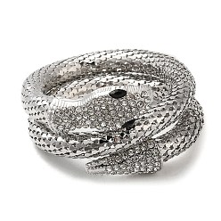 Platinum Alloy Popcorn Chain Bracelets, Rhinestone Snake Bracelet, Platinum, Inner Diameter: 2 inch(5.1cm)