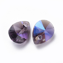 Аметист Стеклянные украшения из горного хрусталя, граненые, слеза, аметист, 8x6x4 мм, отверстие : 1.2 мм