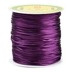 Purple Nylon Thread, Rattail Satin Cord, Purple, 1.0mm, about 76.55 yards(70m)/roll