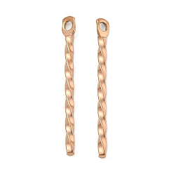Розовое Золото Ионное покрытие (ip) 304 подвески из нержавеющей стали, розовое золото , 20x2x1.2 мм, отверстие: 1 мм