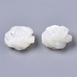 Seashell Color Natural Trochid Shell/Trochus Shell Beads, Double-Sided, Flower, Seashell Color, 10x5mm, Hole: 0.8mm