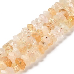 Citrine Natural Citrine Beads Strands, Faceted, Nuggets, 10~11x8~10x7~8mm, Hole: 1mm, about 22~23pcs/strand, 7.09~7.48''(18~19cm)