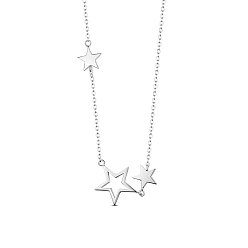 Platinum SHEGRACE Rhodium Plated 925 Sterling Silver Pendant Necklace, with S925 Stamp, Star, Platinum, 15.75 inch(40cm)