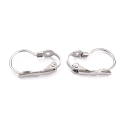 Stainless Steel Color 304 Stainless Steel Leverback Earring Findings, with Bumpy Pattern, Stainless Steel Color, 16.7x10.5x4mm, Hole: 1.4mm, Pin: 1mm