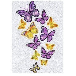 Butterfly DIY Diamond Painting Kit, Including Resin Rhinestones Bag, Diamond Sticky Pen, Tray Plate and Glue Clay, Butterfly, 400x300mm