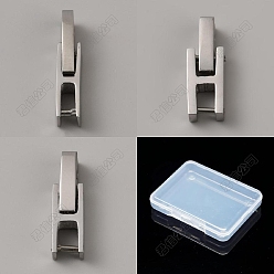 Couleur Acier Inoxydable 3pcs 3 styles 304 fermoirs de bracelet de montre en acier inoxydable, couleur inox, 17.5~18x3.5~6x3.5mm, 1 pc / style
