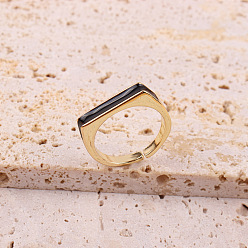 08 Fashionable Multicolor Geometric Open Ring for Women with Oil Drop Design