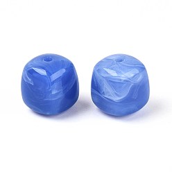 Королевский синий Непрозрачные акриловые бусины, квадратный, королевский синий, 17x16x16 мм, отверстие : 2.7 мм