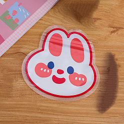 Кролик Пластиковые пакеты с застежкой-молнией в форме животных и принтом ювелирных изделий, многоразовые упаковочные пакеты, верхнего уплотнения, самоклеящиеся пакеты для конфет, кролик, 12x11.6 см