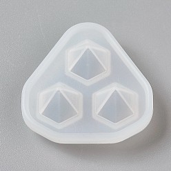 White Silicone Molds, Resin Casting Molds, For UV Resin, Epoxy Resin Jewelry Making, Diamond, White, 42x44.5x19mm, Inner Diameter: 10x1mm