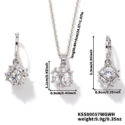 Прозрачный Модный комплект из латунных стразов с круглыми подвесками в виде шара и ожерелий для женщин, прозрачные