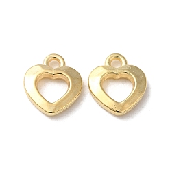 Golden CCB Plastic Charms, Heart Charm, Golden, 14x12x2.5mm, Hole: 2mm